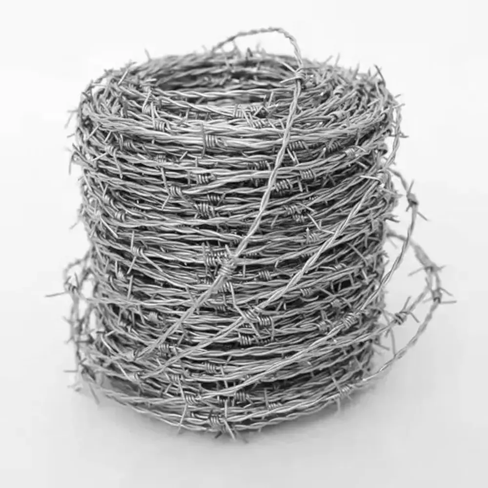 Coil of galvanised barbed wire manufactured by AK Industries